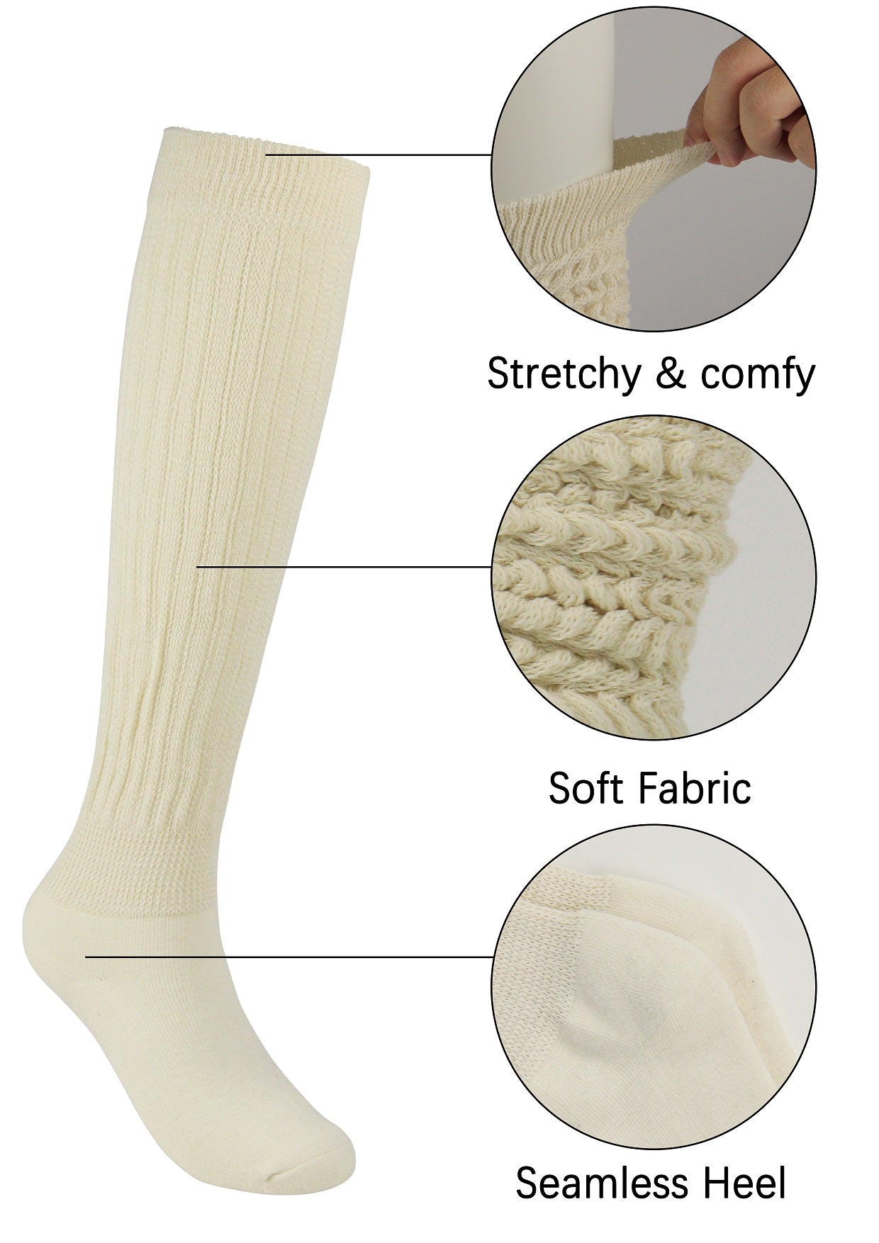 Sooneeya Slouch Socks Women Knee High Scrunch Socks Boot Socks